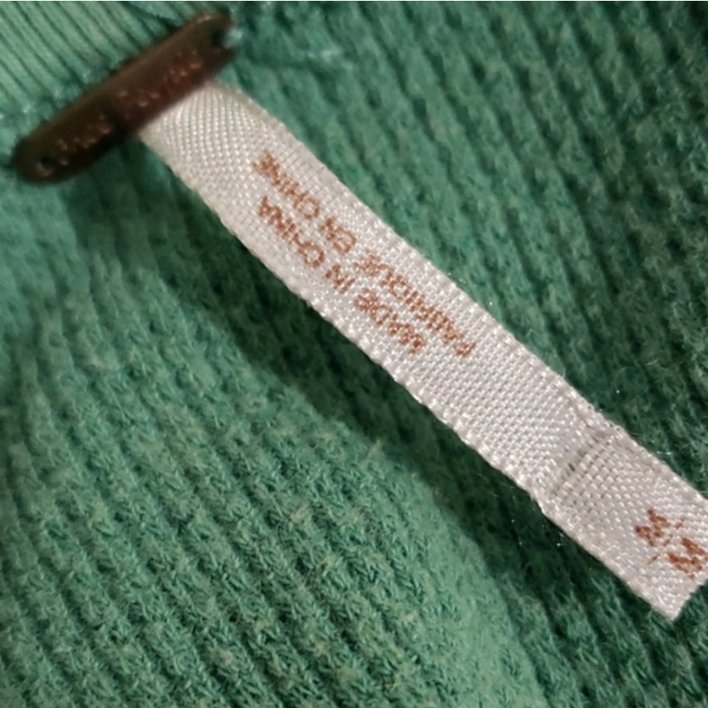 Free People Mint Green Long Sleeve Crochet Trim Thermal Tee - Picture 4 of 4